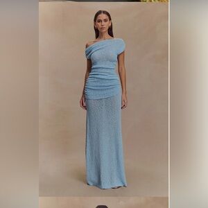 Meshki Petra knit skirt and Chloe knit top